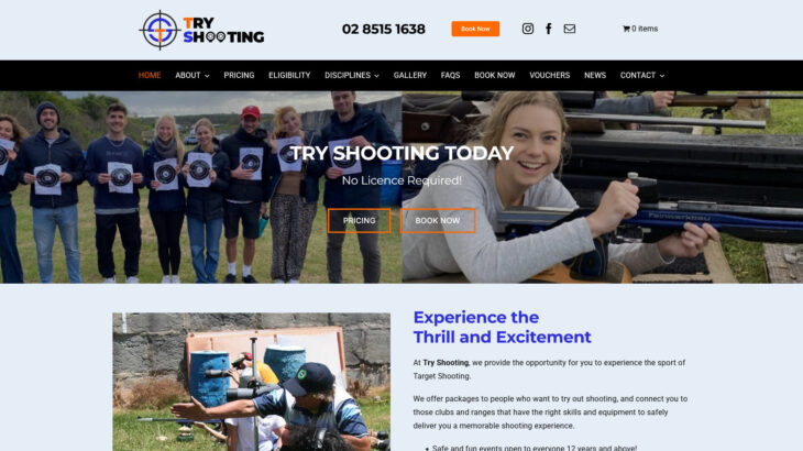 Website Launch Try Shooting Australia